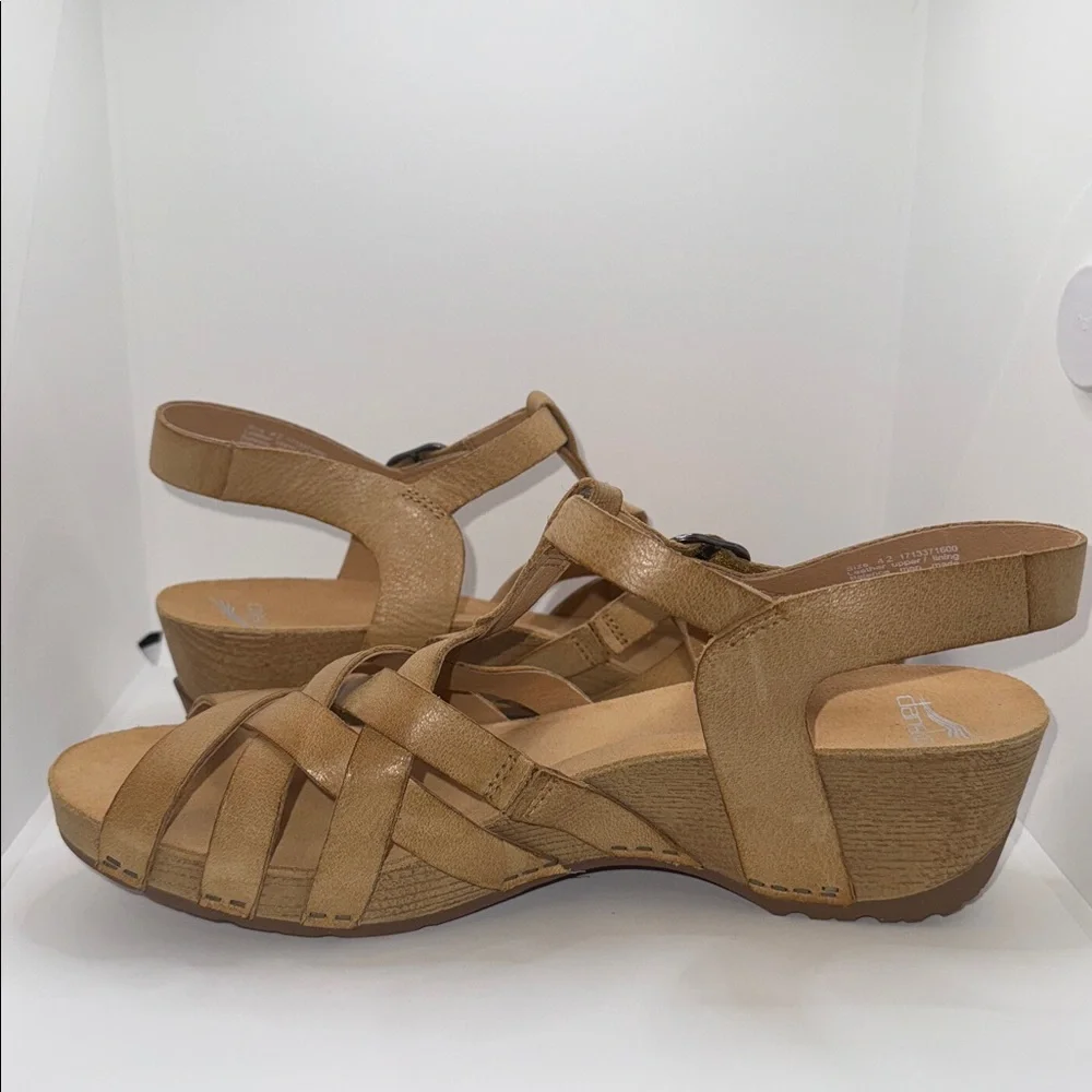Dansko Tinley Gladiator Wedge Sandals Tan Leather Women’s EU 42 US 11.5-12